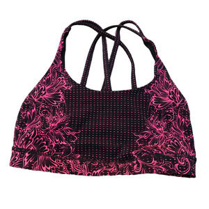 LULULEMON Energy Sports Bra Infinity Energy Bra Glossy Black Size 6 Yoga Workout